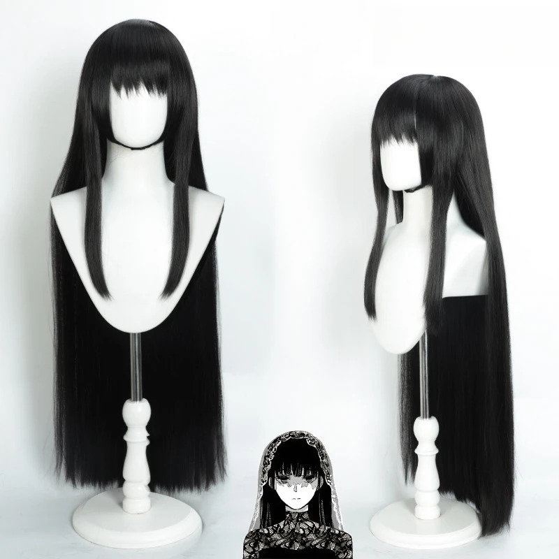 Anime Cosplay Girl With Black Hair - qq28LQOsaragi Wig Gothic Taro Anime SAKAMOTO