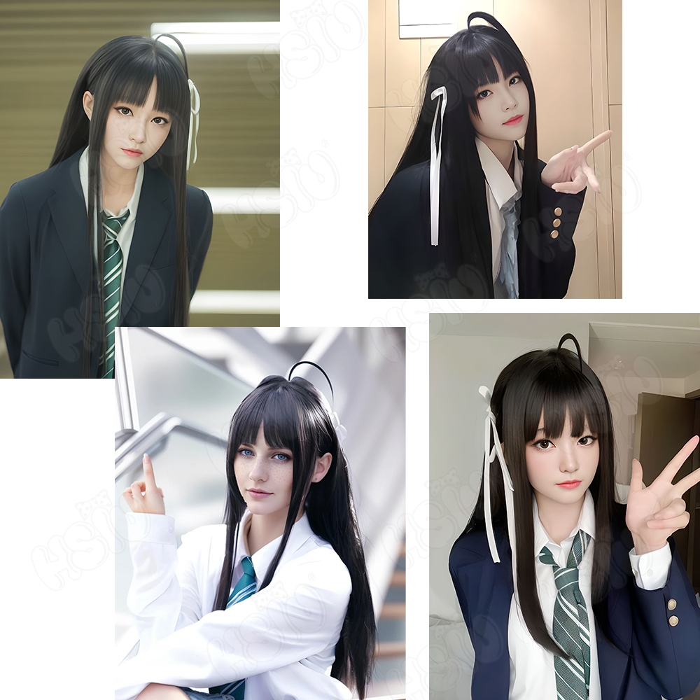 Awa Subaru Cosplay Wig HSIU 80 - Anime Cosplay Girl With Black Hair ulasan dan harga