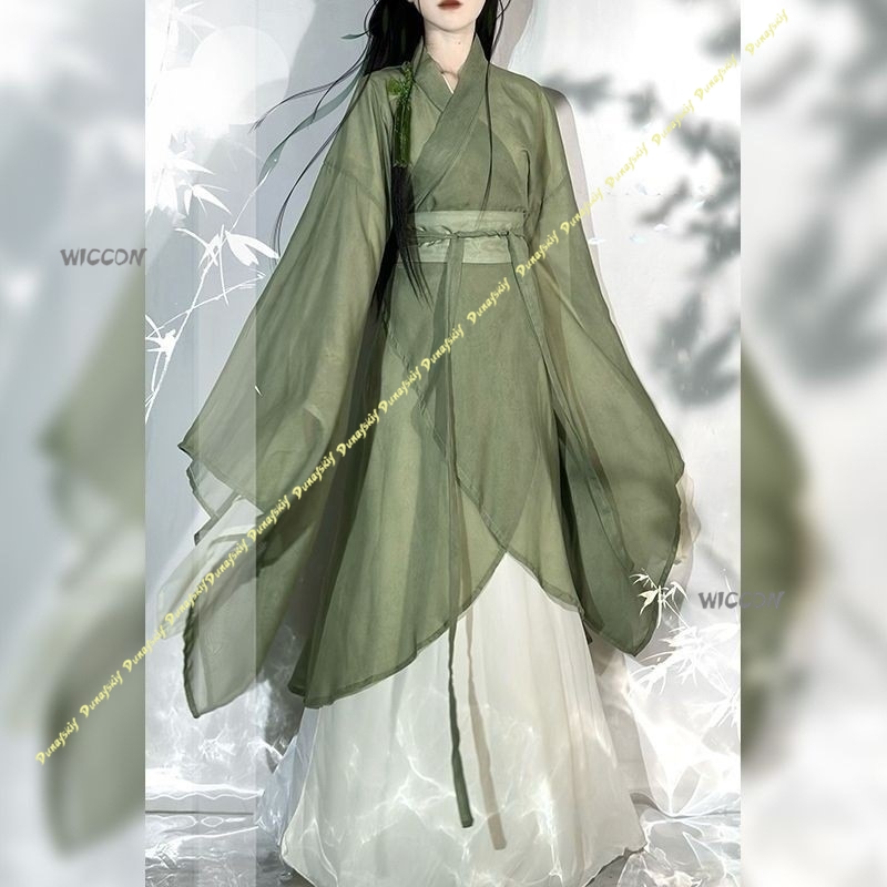 Chinese Hanfu Large-sleeved Cr - Anime Cosplay Girl With Black Hair ulasan dan harga