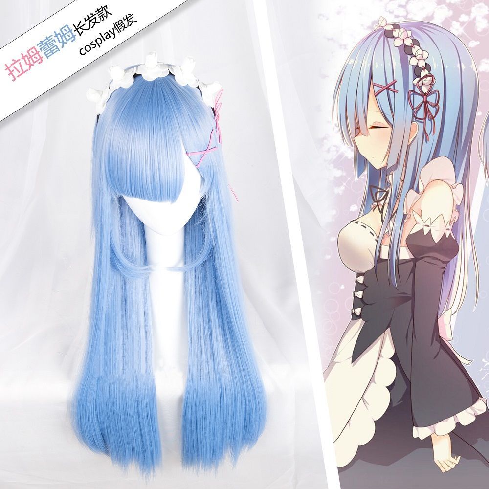 Re Zero Ram & Rem Cosplay Wig  - Re Zero Rem Wig ulasan dan harga