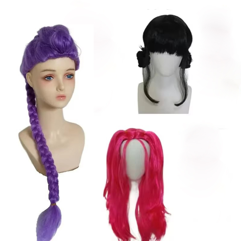 Anime Long Purple Braiding Hai - Anime Cosplay Girl With Black Hair ulasan dan harga