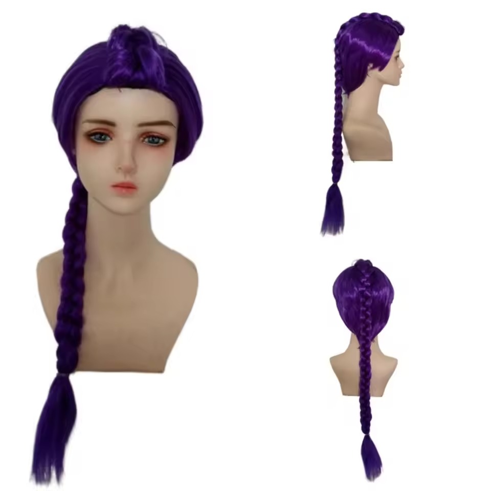 Anime Long Purple Braiding Hai - Anime Cosplay Girl With Black Hair ulasan dan harga