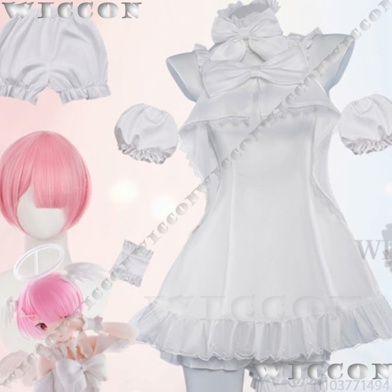 Ram Rem Sweet Angel Pure White - Re Zero Rem Wig ulasan dan harga