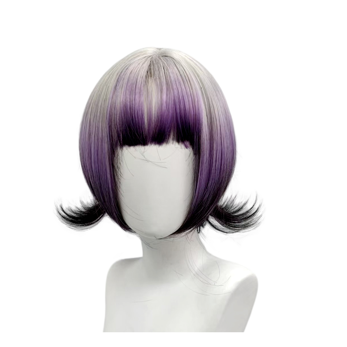 Grey Purple Black Ombre Bob Wi - Anime Cosplay Girl With Black Hair ulasan dan harga