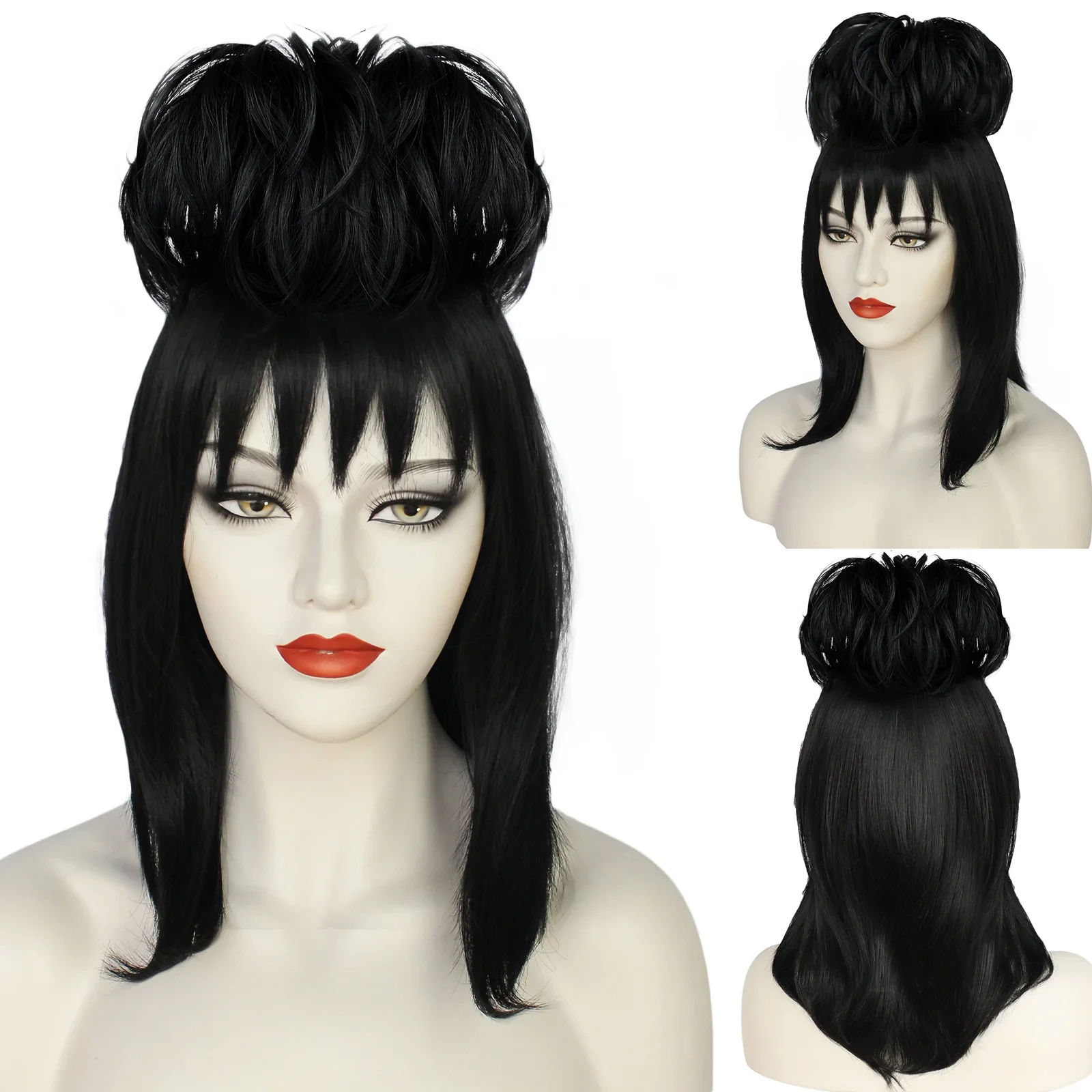 Lydia Deetz Cosplay Wig Bride  - Anime Cosplay Girl With Black Hair ulasan dan harga