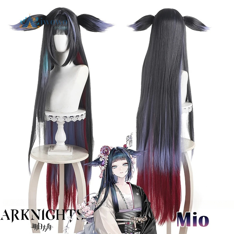 Arknights Mio Cosplay Wig Blac - Anime Cosplay Girl With Black Hair ulasan dan harga